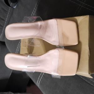 Clear Shoes with unique heel